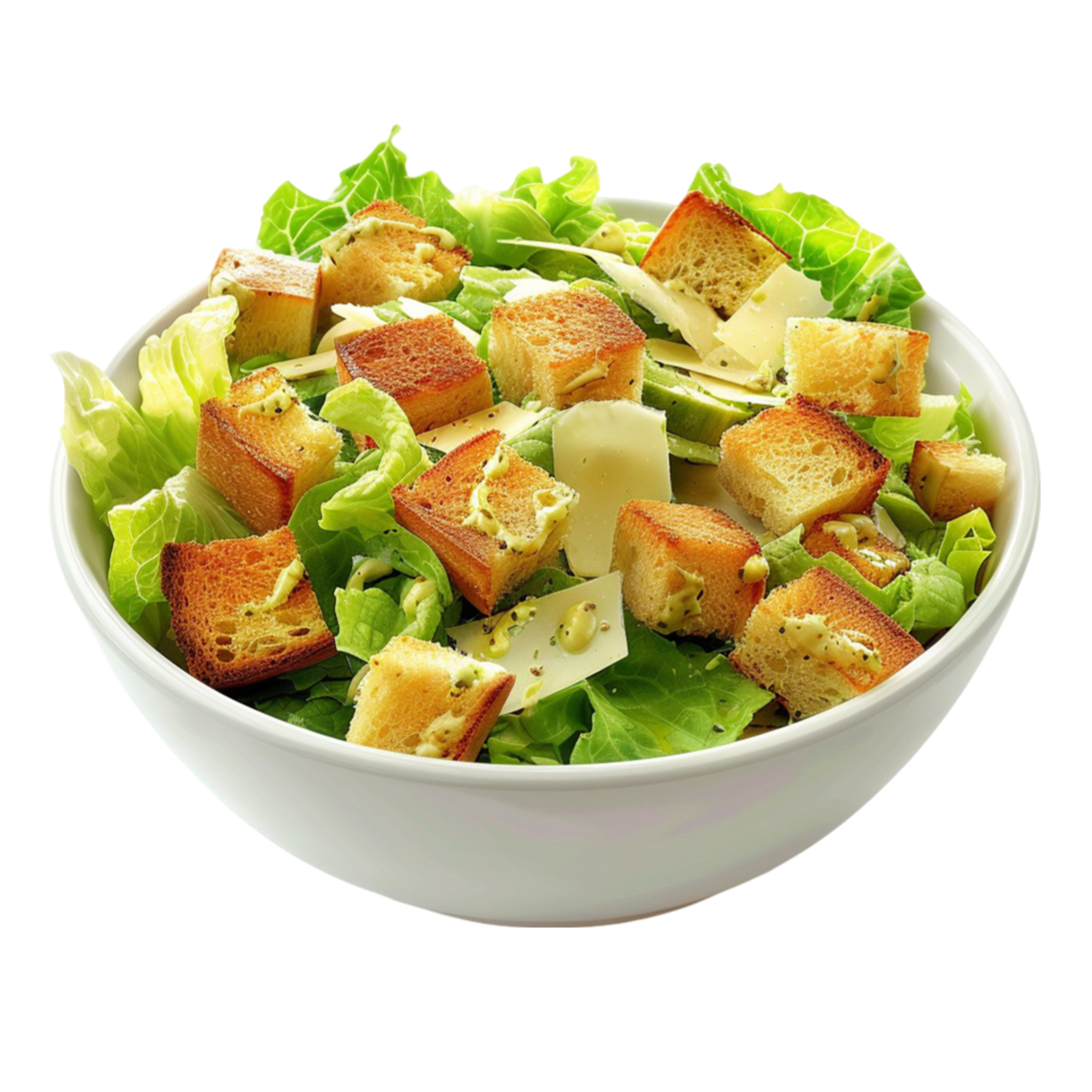 Fresh Caesar salad with romaine lettuce and croutons